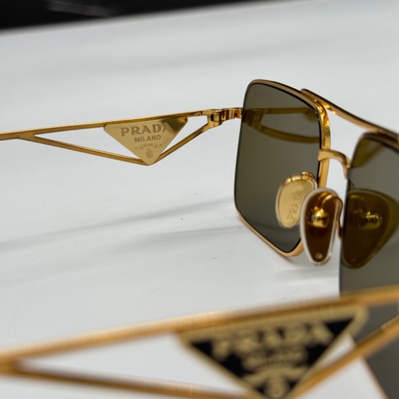 NEW SPR A52 15N01T PRADA SQUARE PR A52S 15N01T GOLD PRA52S UNISEX SUNGLASSES - Picture 8 of 10